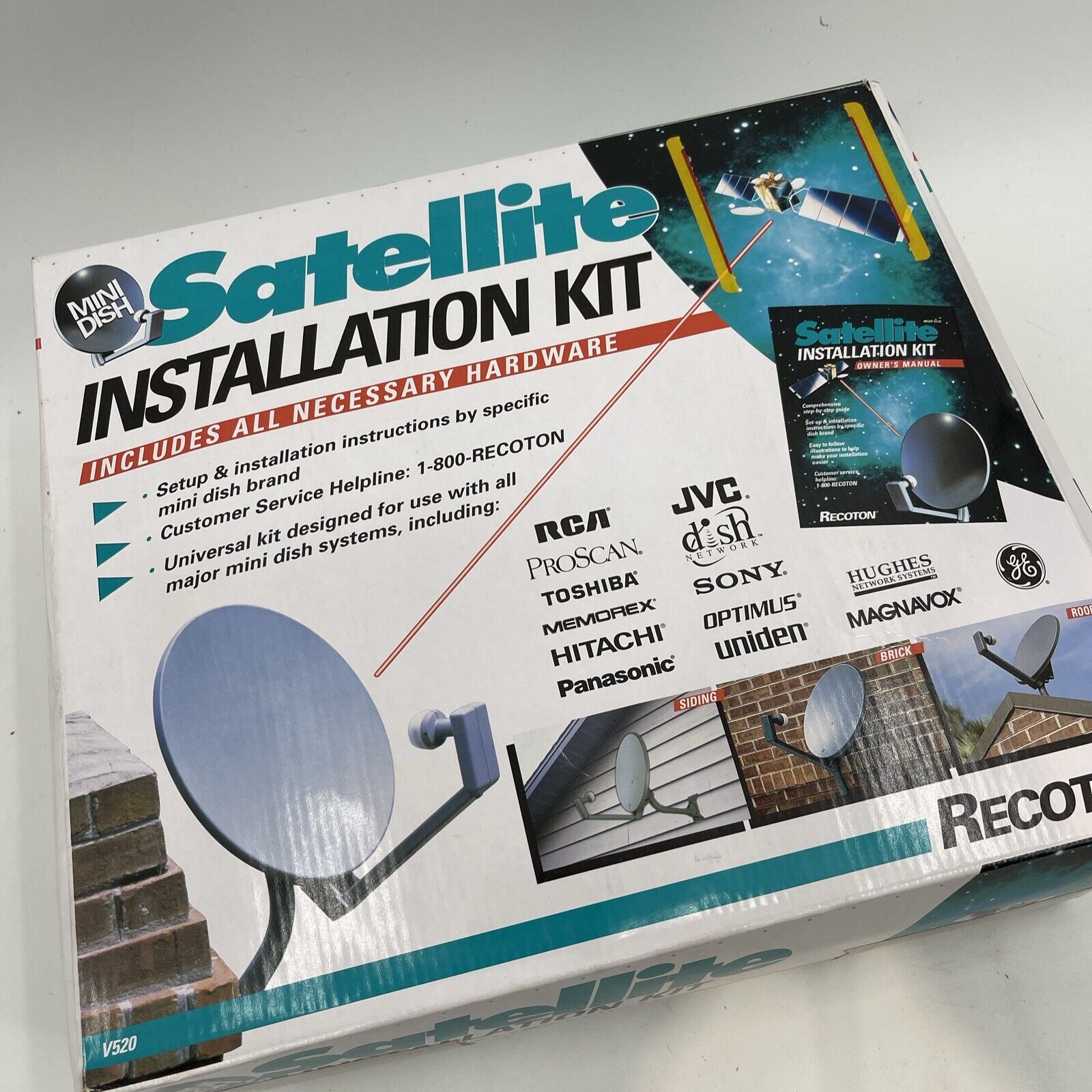 Mini Dish Satellite Dish Installation Kit Open Box