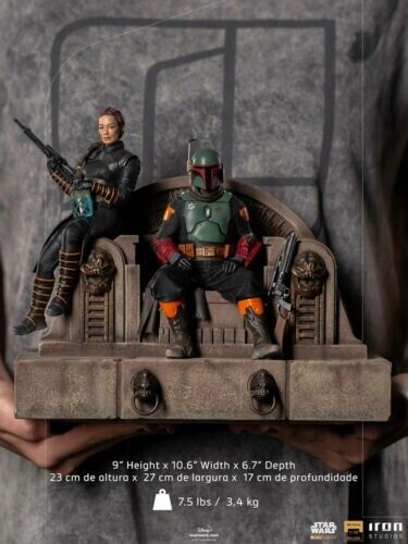 Boba Fett and Fennec Shand on Throne Deluxe 1/10 Scale Statue by Iron Studios