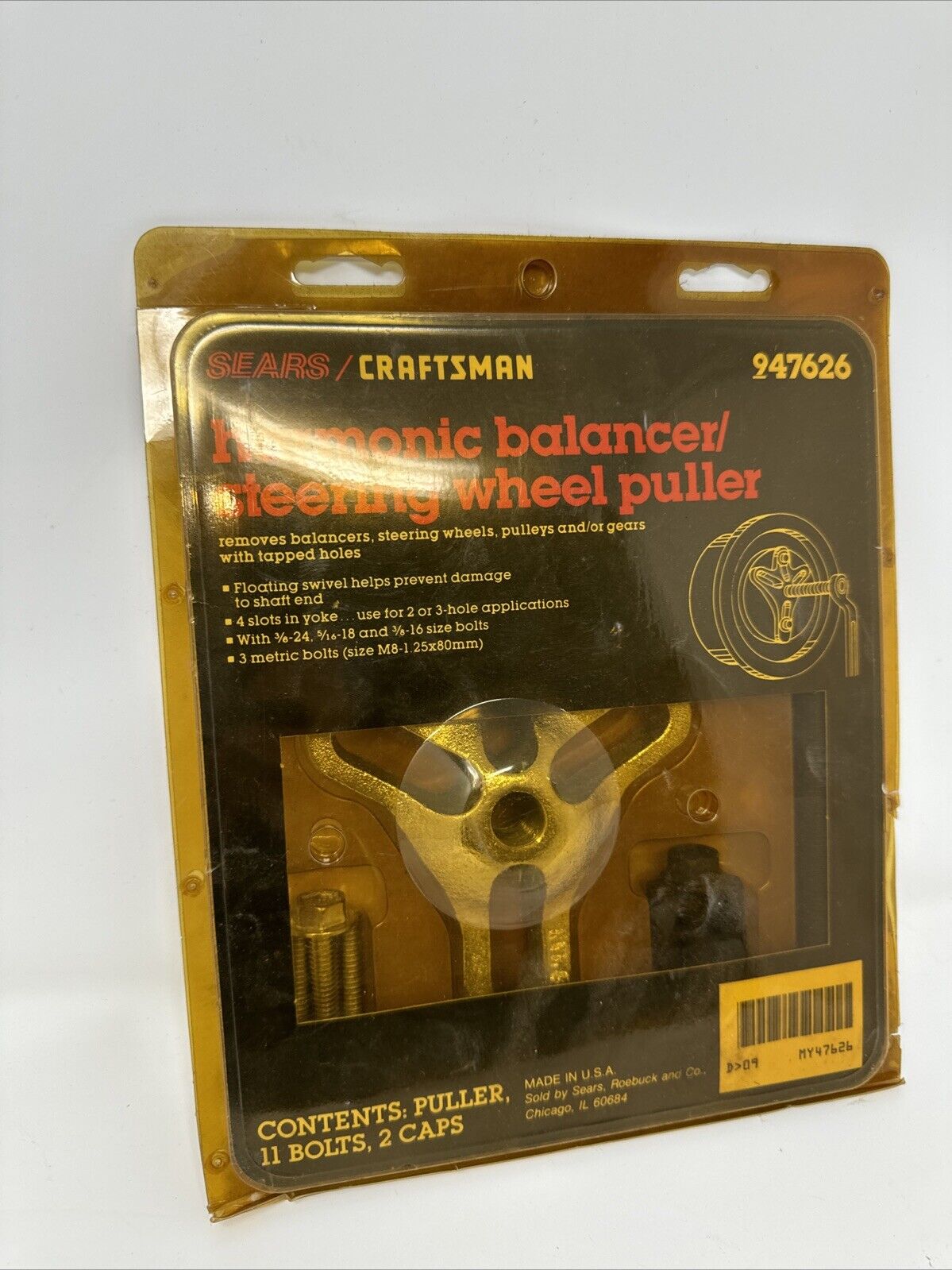 SEARS Craftsman Harmonic Balancer Steering Wheel Puller #947626 MADE IN USA