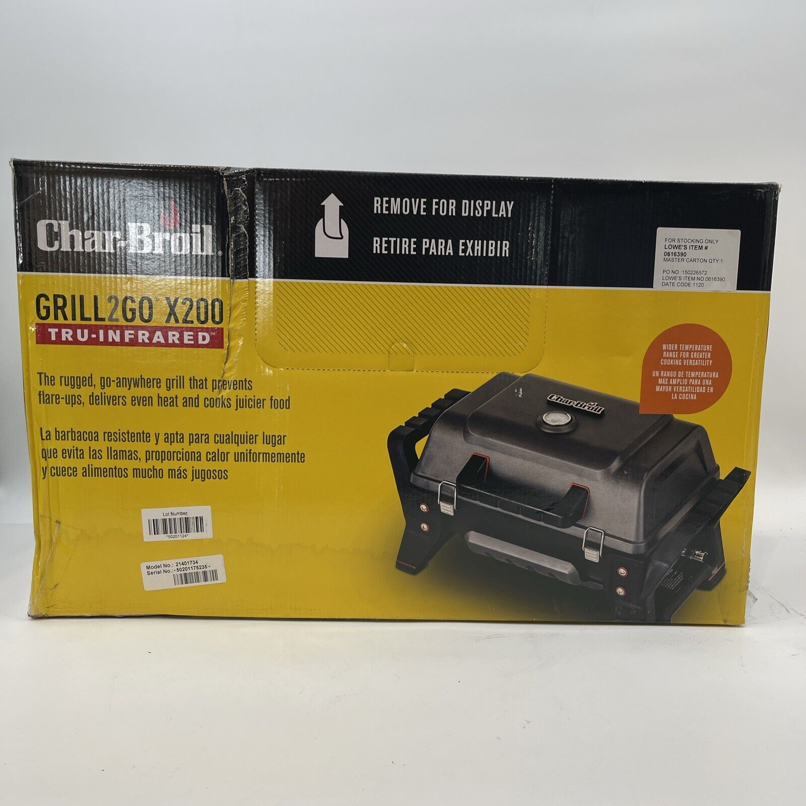 Char-Broil Grill2Go X200 Tabletop Gas Grill w/Tru-Infrared Cooking System, Black