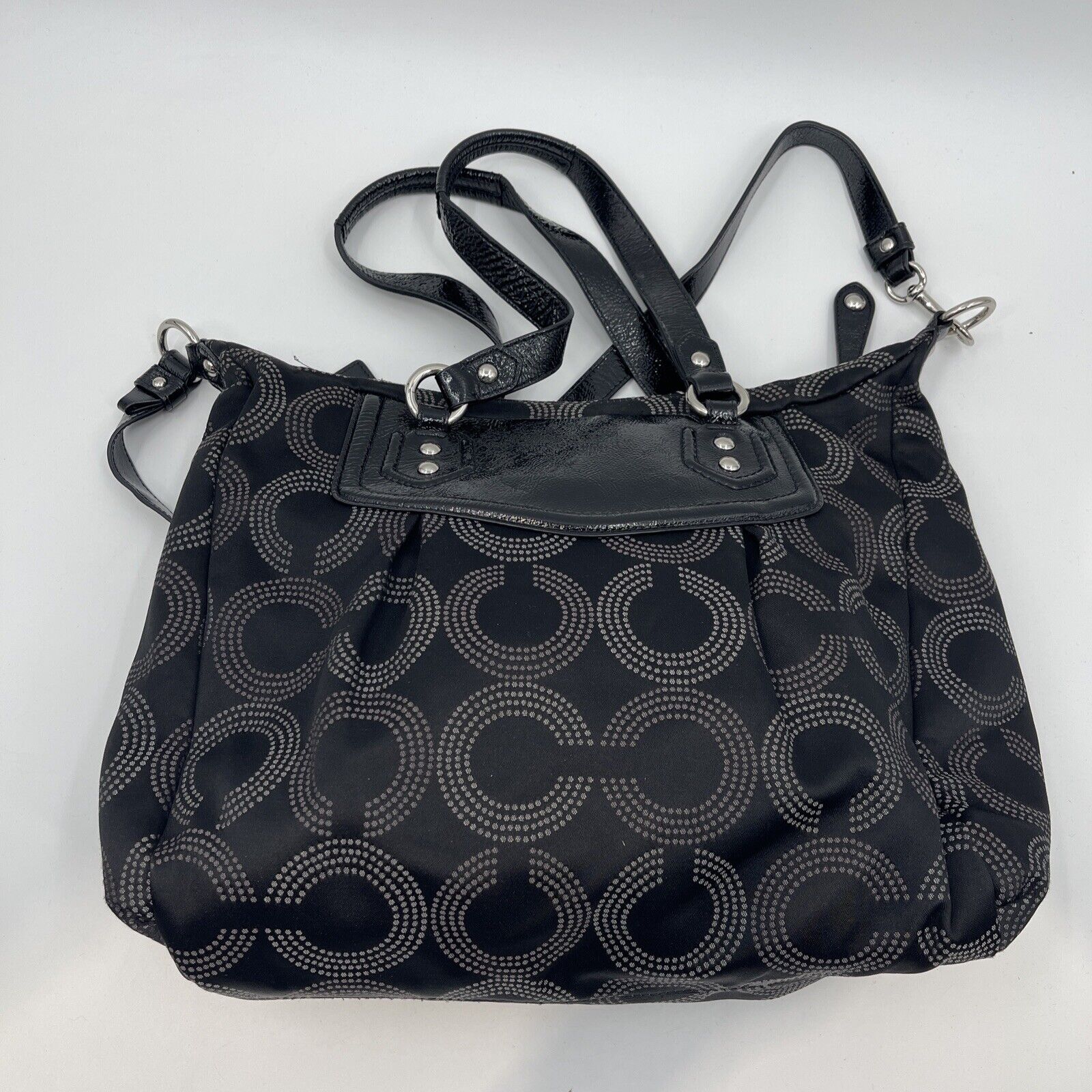 Coach Ashley Purse Black with Coach "C" Pattern No. H1280-F20068