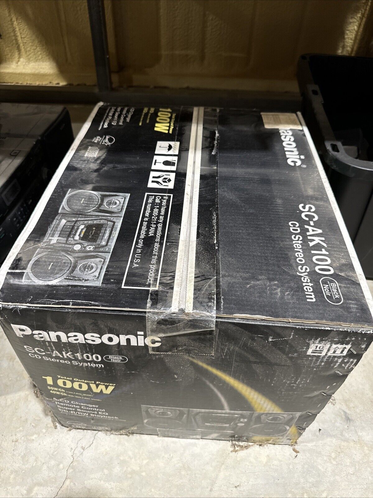 Panasonic SC AK-100 Vintage 100W Bookshelf CD/dual Cassette/Tuner - NEW! Vintage