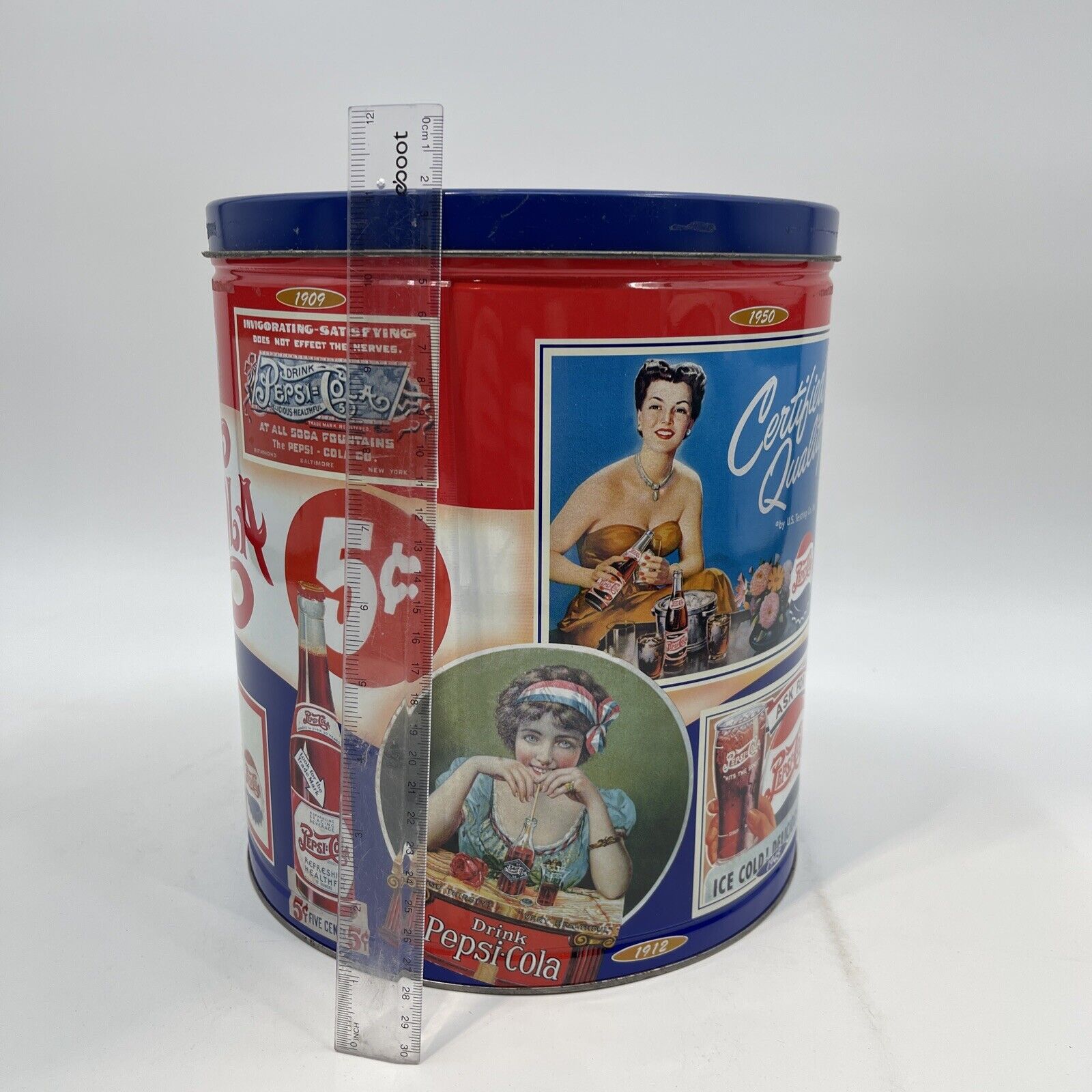 Vintage Pepsi Cola Popcorn Tin 1994 Houston Food Company Lot 3x Tins