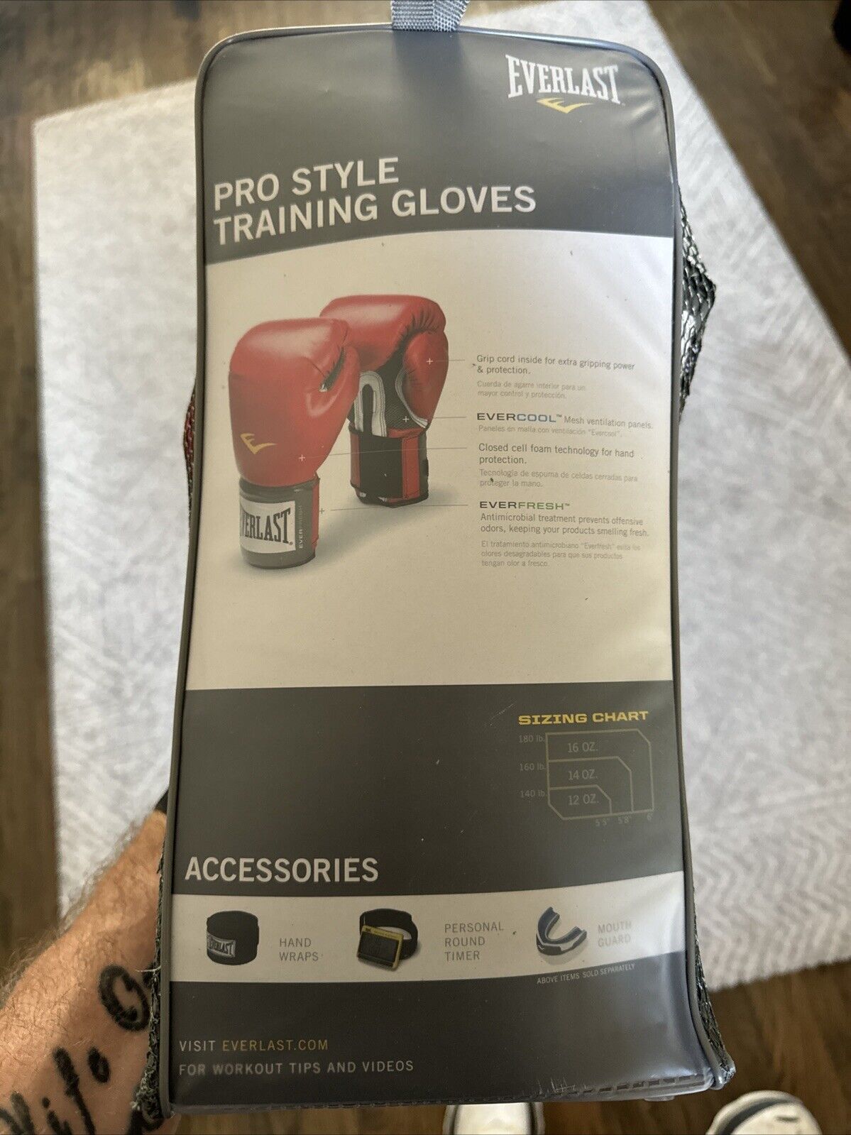 Everlast Pro Style Training Gloves Red 12 oz. Boxing Workout Gloves New In Pckg