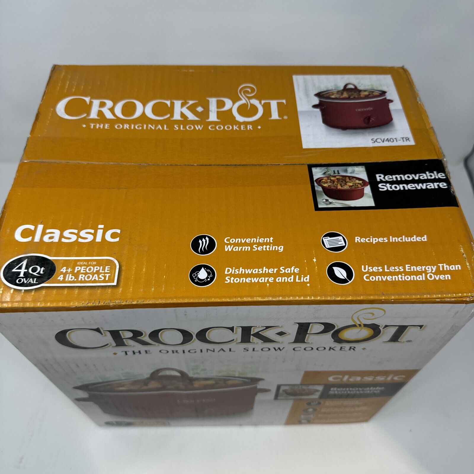 Crockpot 4Qt Small Manual Slow Cooker & Warmer with Stoneware - NEW