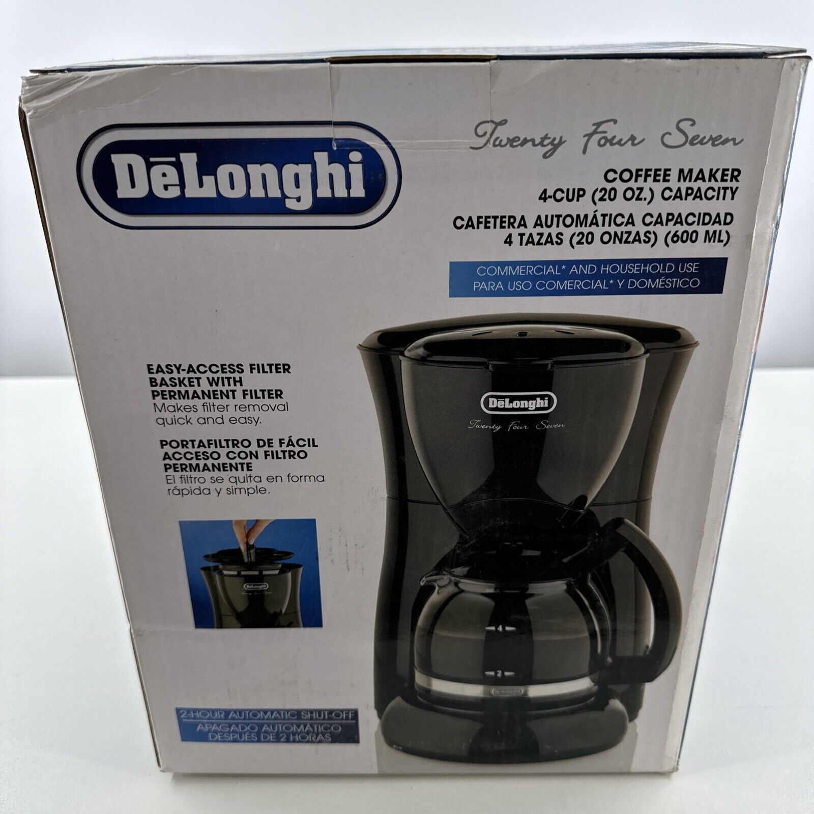 DeLonghi 4-Cup Premier Coffee Maker Black Carafe Compact