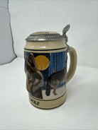 Vintage 1989 Budweiser Gray Wolf Endangered Species Ceramic Lidded Beer Stein