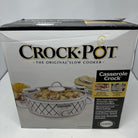 CrockPot 2.5 Quart Casserole Crock ~ Slow Cooker ~ White & Blue ~ NOB