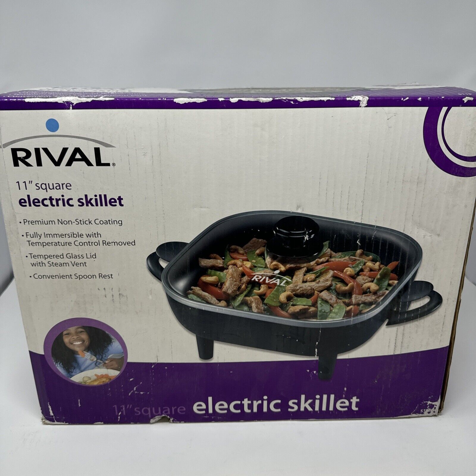 Rival 11” Square Electric Skillet Model #CKRVSK11 Black With Manual NEW