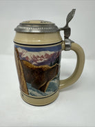 Budweiser Endangered Species Grizzly Bear Lidded Beer Stein 1992