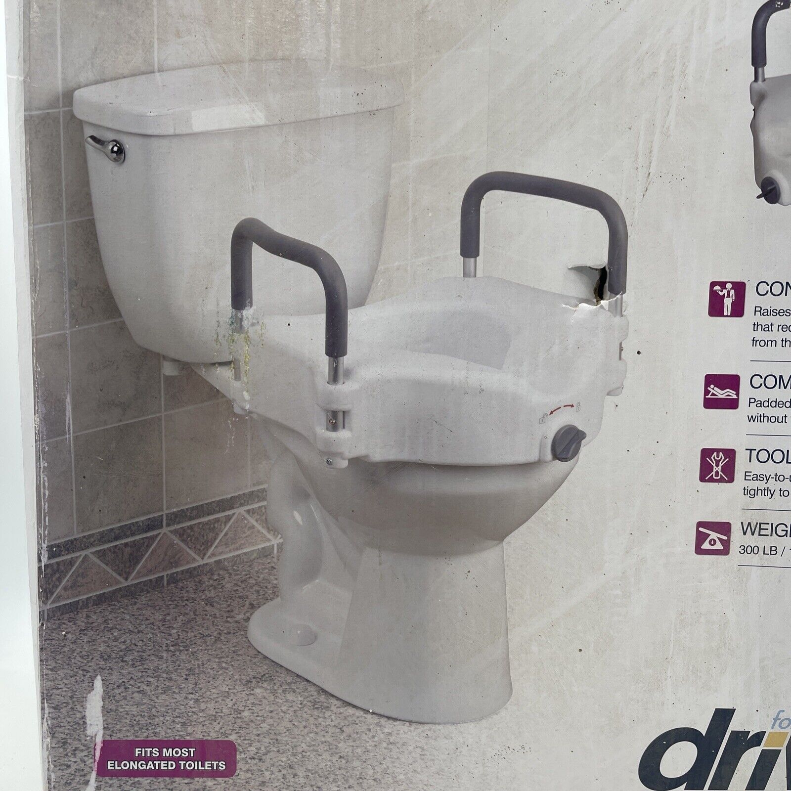 Drive DeVilbiss Healthcare RTL12027RA Elevated Raised Toilet Seat