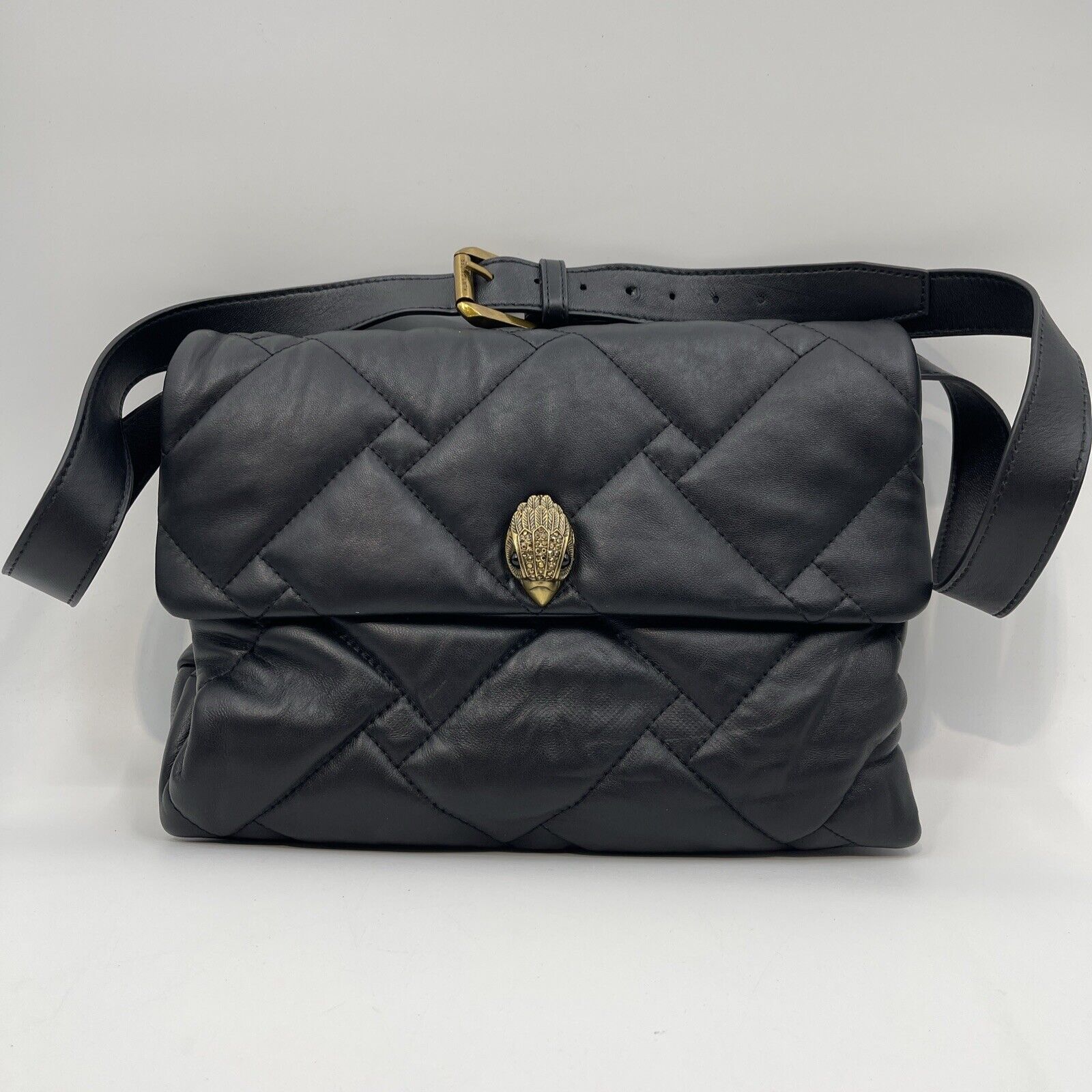 KURT GEIGER Leather Kensington Bag BLACK