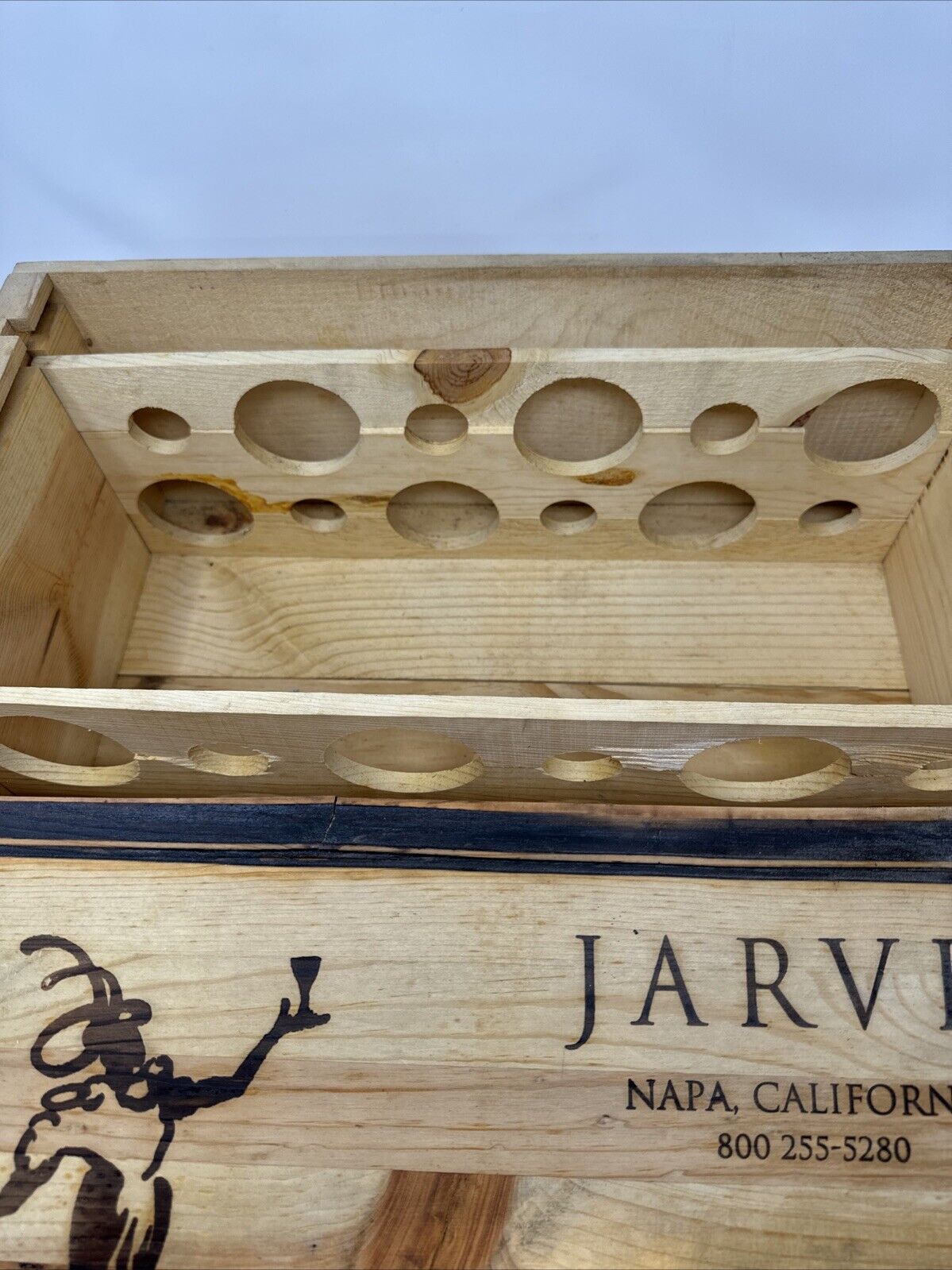 Jarvis Estate Winery 6 Bottle Wooden Wine Box (Empty) Ships Fast