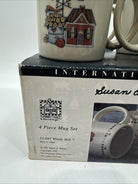 Certified International Susan Winget 4- Coffee Mugs Windy Hill Scene NIB