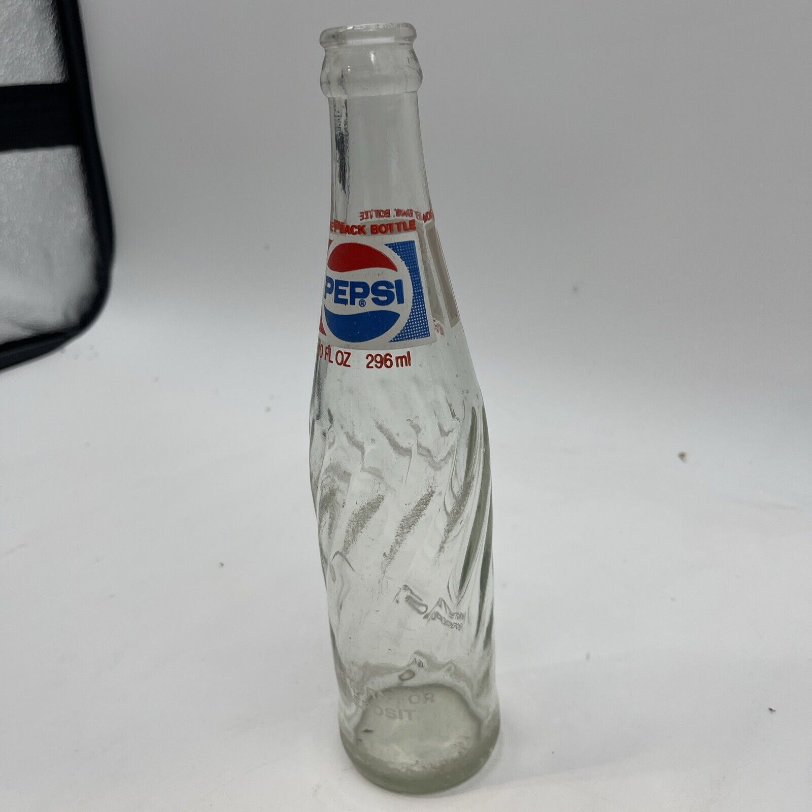 Vintage 1960s-70s Retro Pepsi Cola Glass Bottle 10 Oz Twisted Ribbed