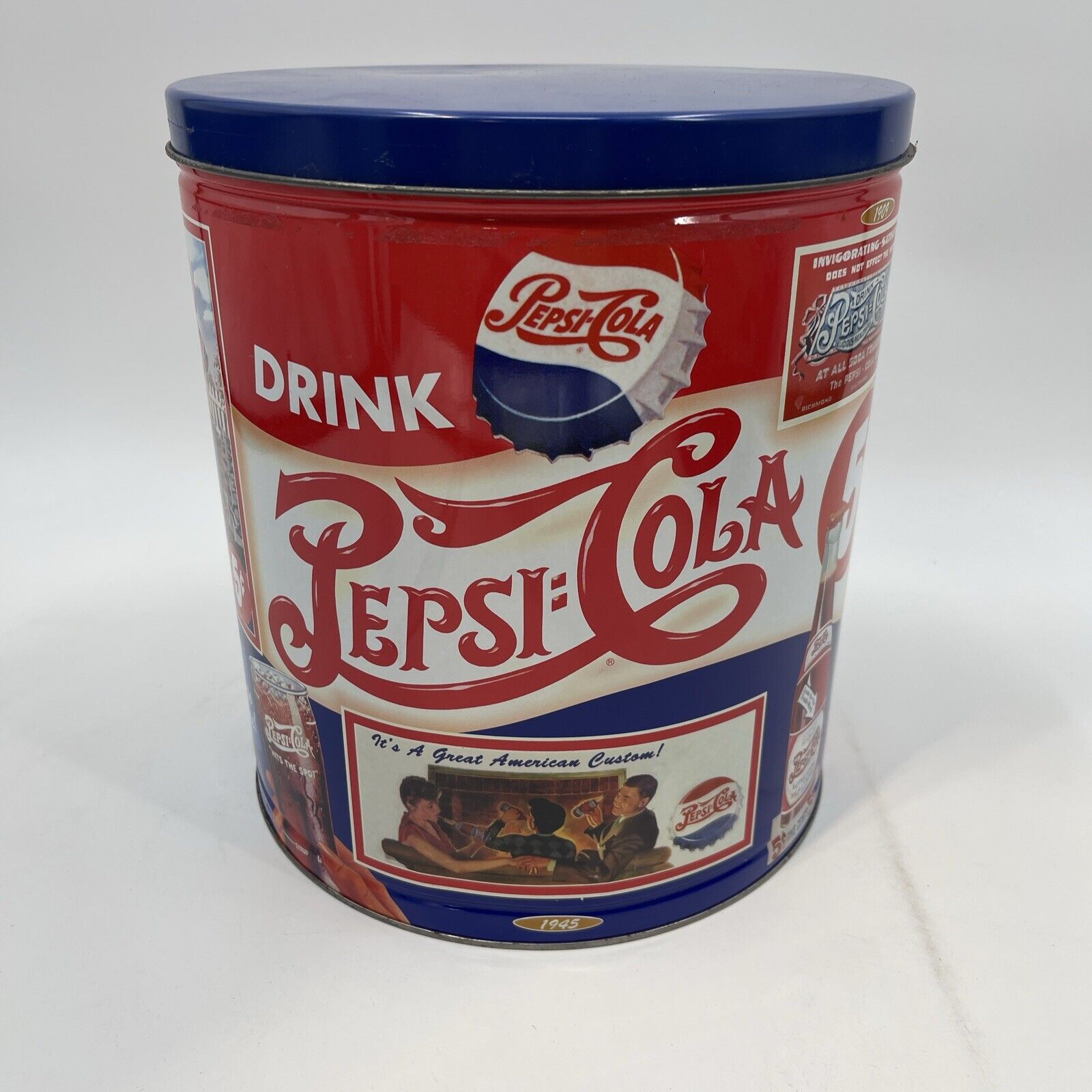 Vintage Pepsi Cola Popcorn Tin 1994 Houston Food Company Lot 3x Tins