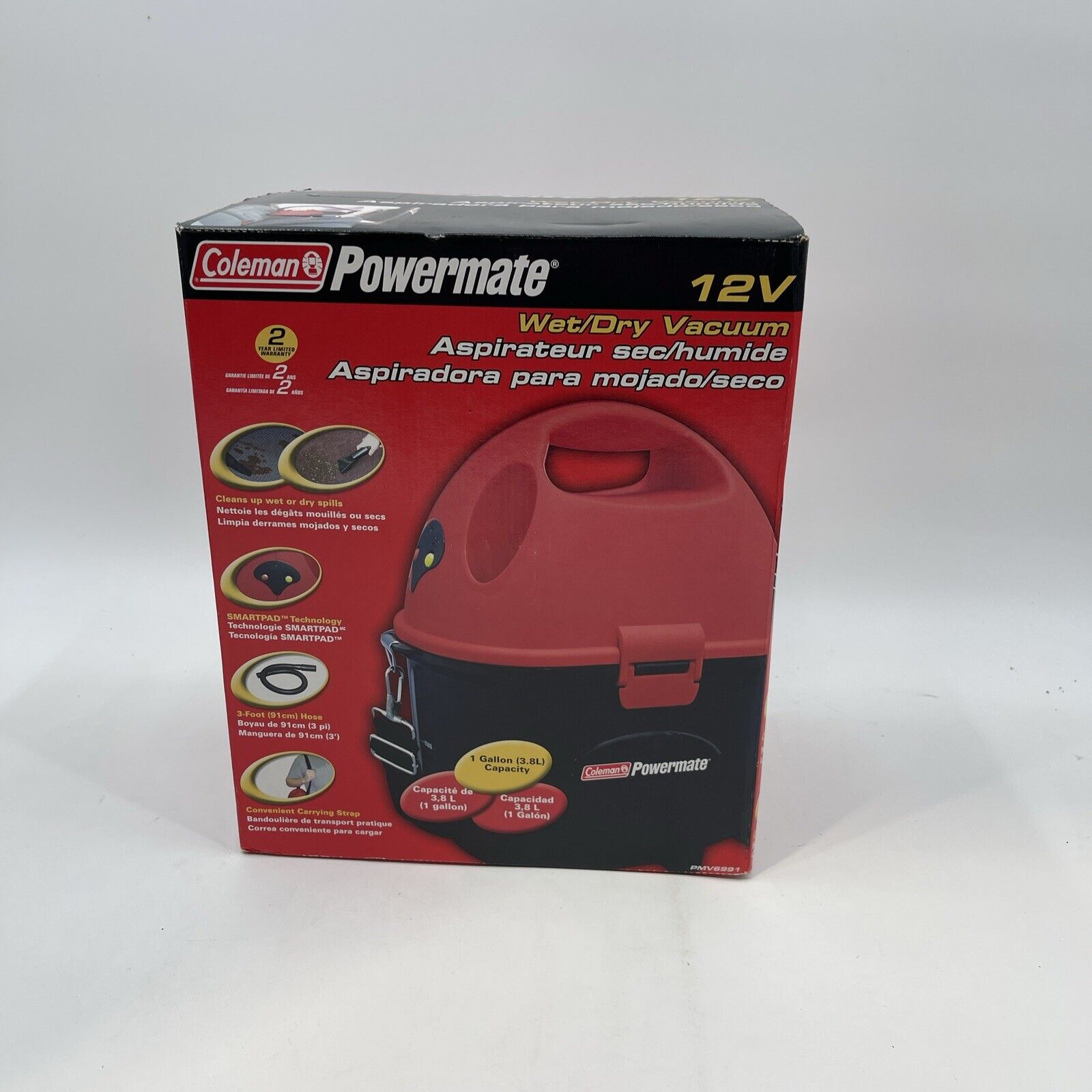 Coleman Powermate Portable 12V Wet/Dry Canister Vacuum PMV6991 in NEW