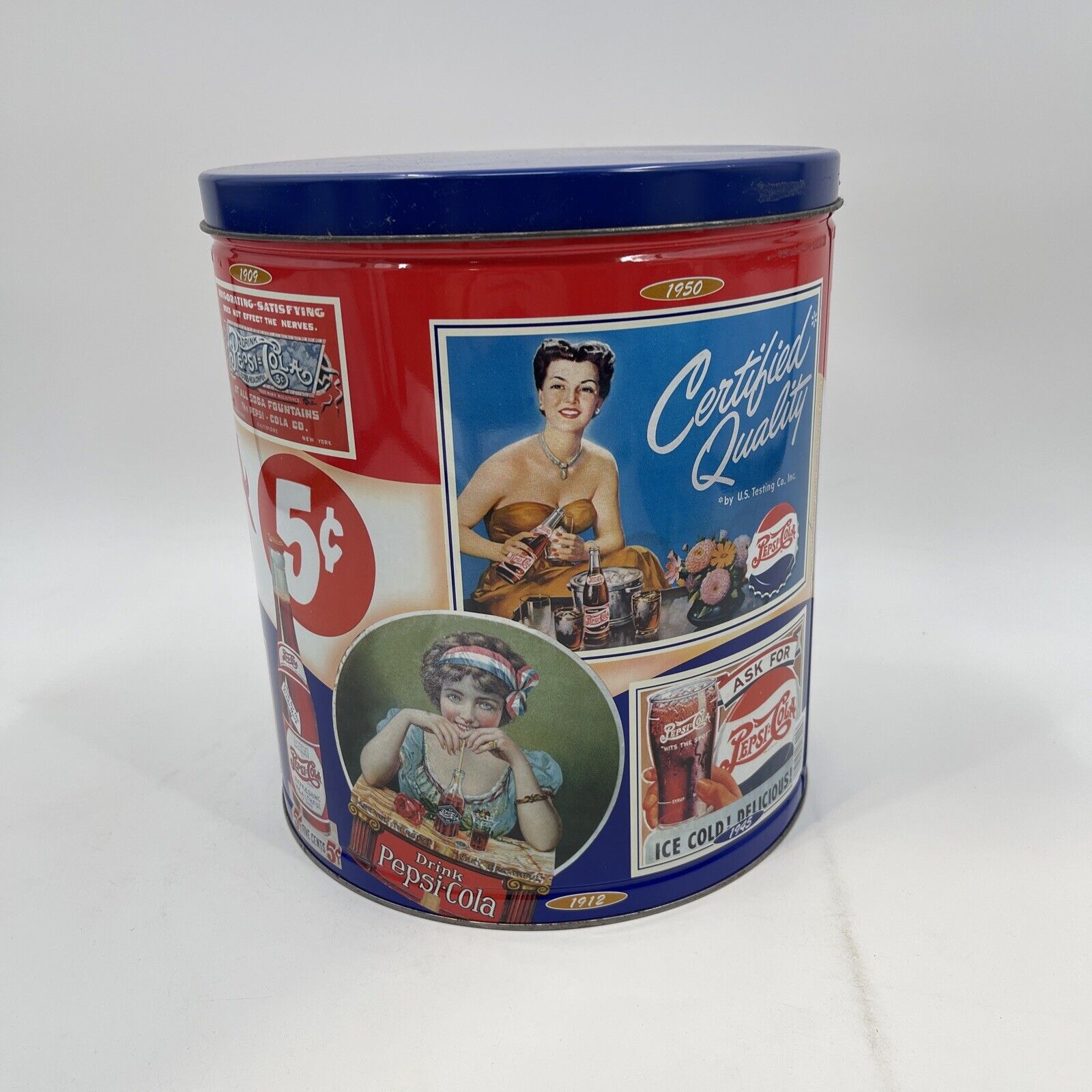 Vintage Pepsi Cola Popcorn Tin 1994 Houston Food Company Lot 3x Tins