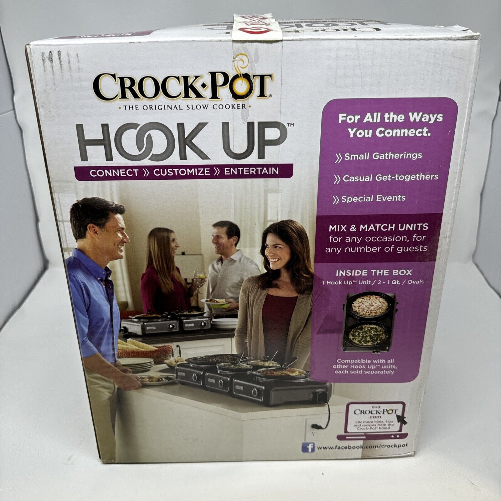 Crock-Pot Hook Up Double 2 1-qt Connectable Oval Units SCCPMD1-CH - NEW SEALED