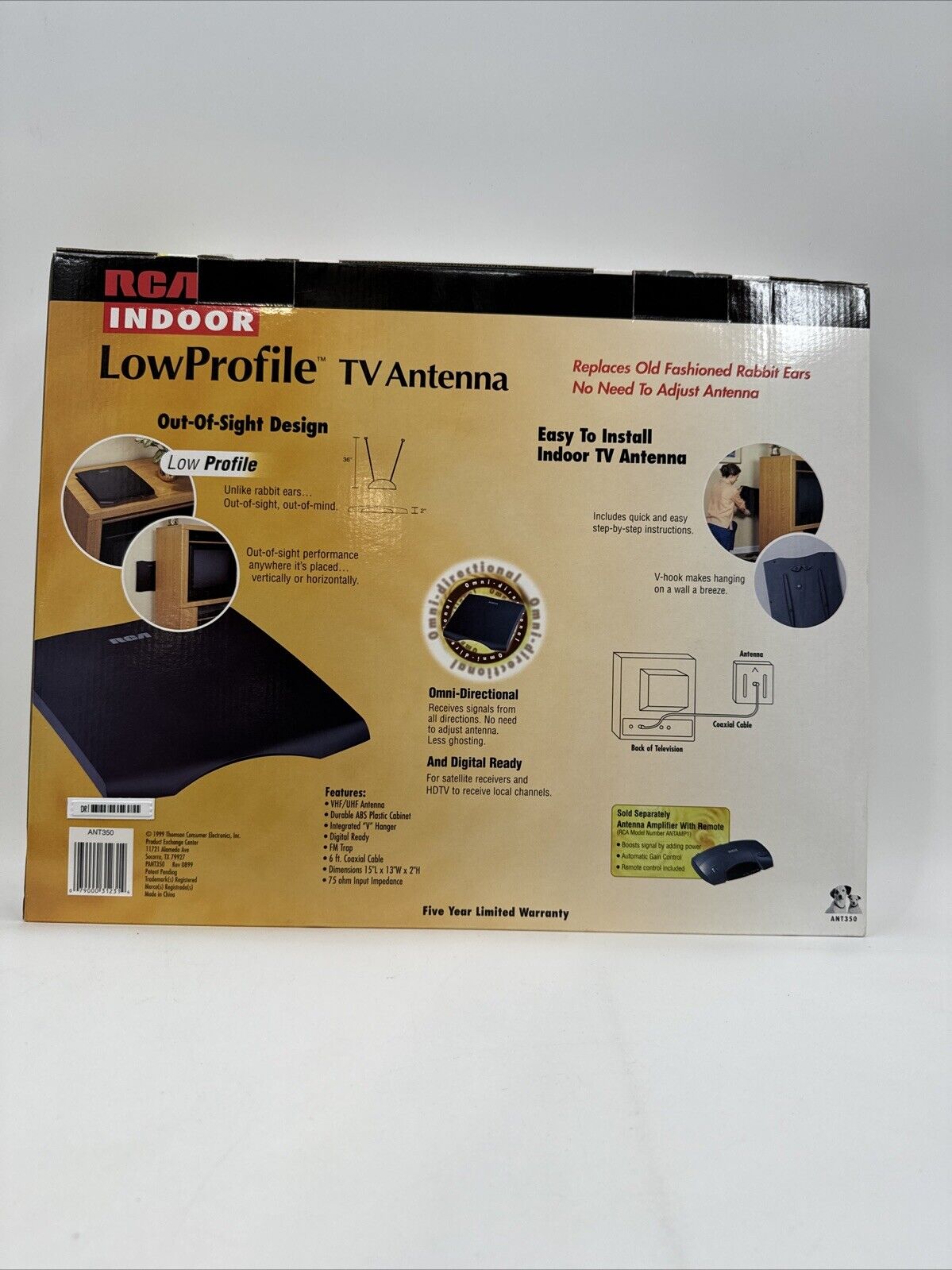 RCA LowProfile TV Indoor Antenna ANT350 - NEW