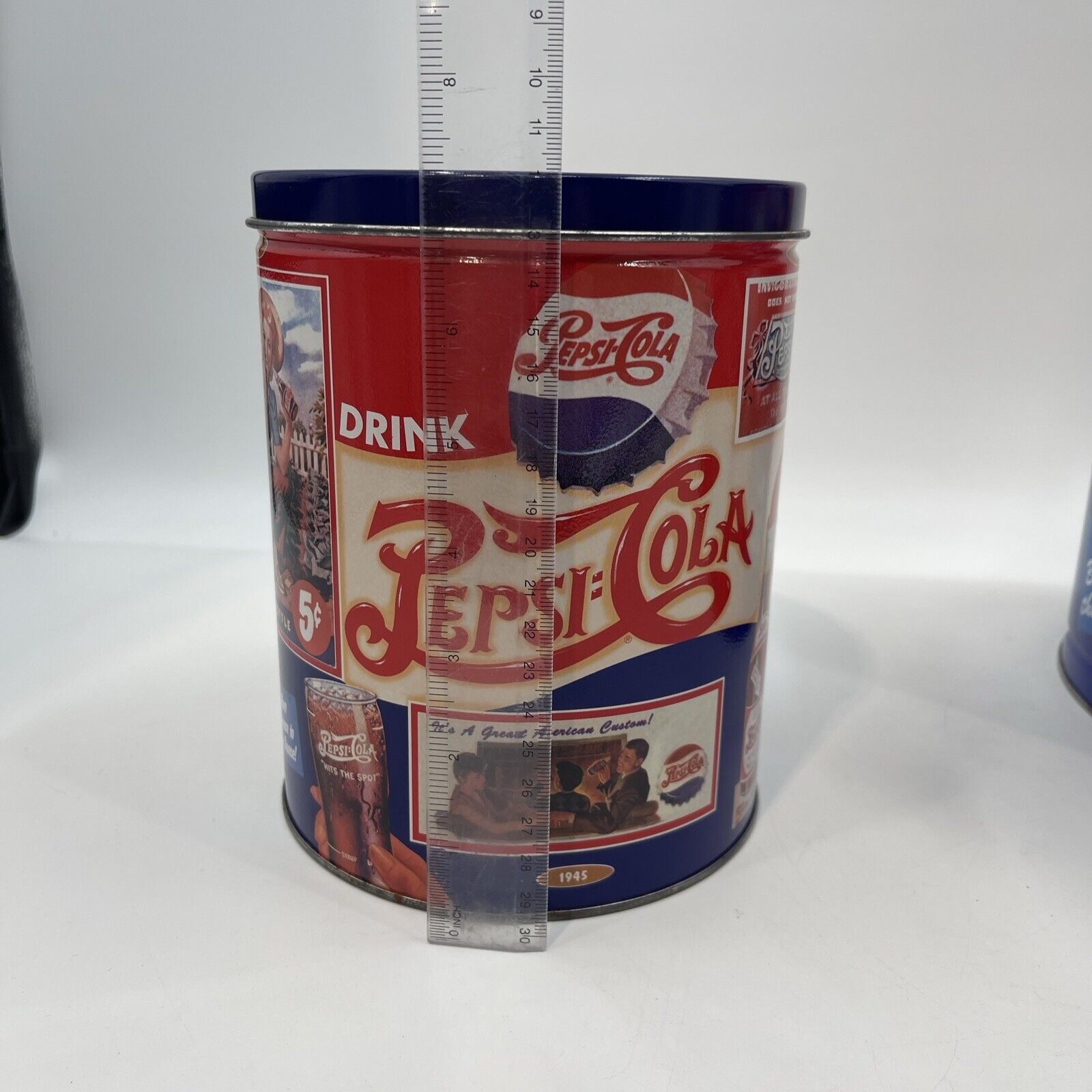 Vintage Pepsi Cola Popcorn Tin 1994 Houston Food Company Lot 3x Tins