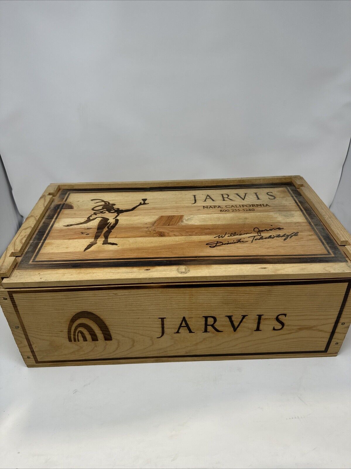 Jarvis Estate Winery 6 Bottle Wooden Wine Box (Empty) Ships Fast