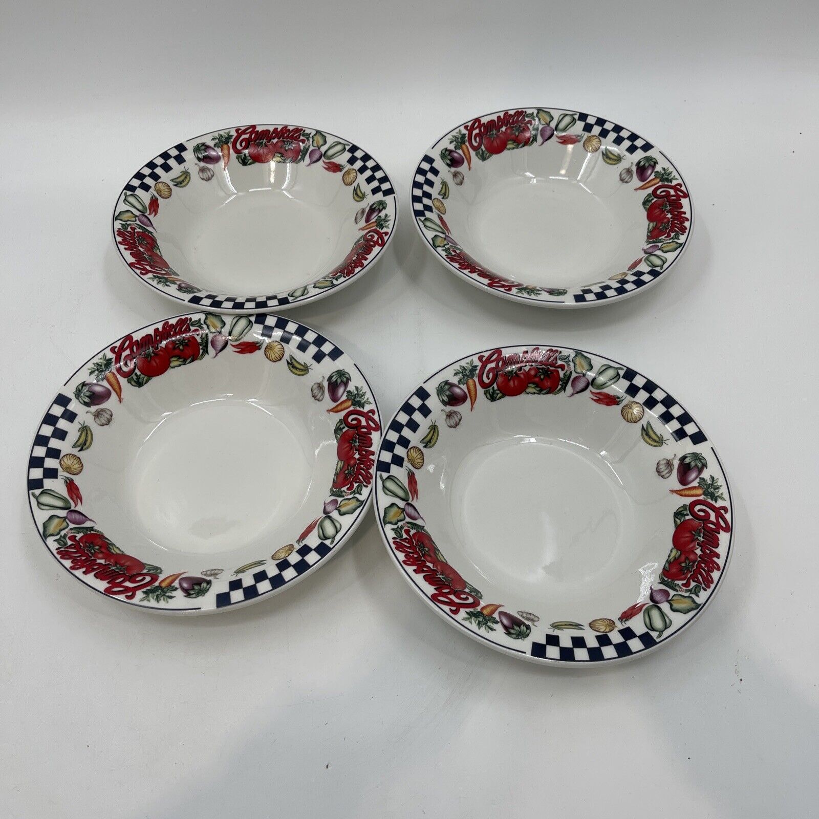 Campbell's Soup Bowls 1997 Vintage Style Set Of 4 - Dishwasher&Microwave Safe